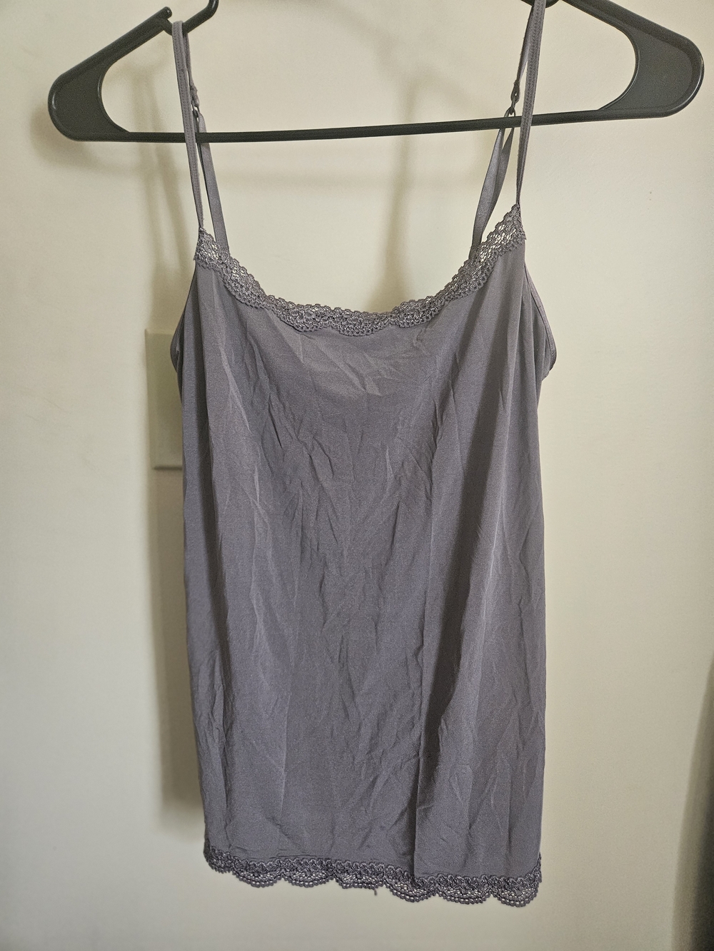 Jockey Grey Lace-Trim Cami Slip